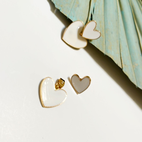 Double heart earrings - Picture 4 of 8